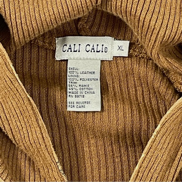 CALLI CALI’s Floral Boho Leather Suede Hoodie Sweater Zip Up Jacket Women’s XL - Picture 9 of 15